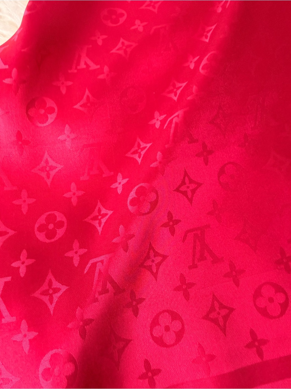 Hot Pink Monogram Silk Scarf